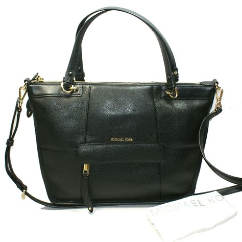 michael kors large black leather satchel|michael kors outlet satchel.